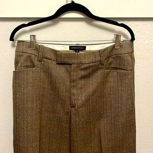 Banana Republic brown plaid wool wide leg pants